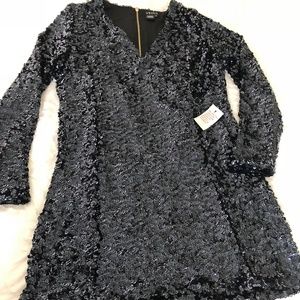 Black Sequin Mini Dress